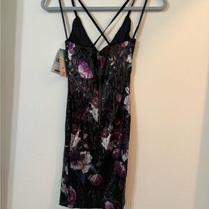 BCX Black and Purple Sequin Dress